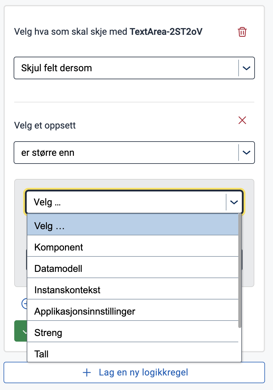Choose a data source for the first element in the sub expression