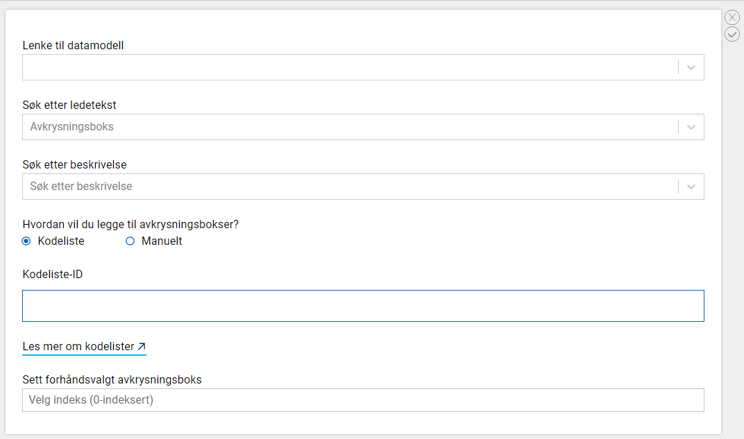 Checkboxes component - edit properties
