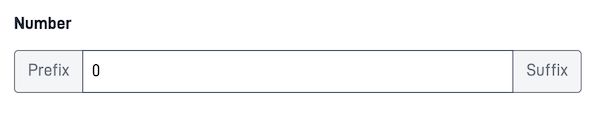 Prefix and suffix next to the input field