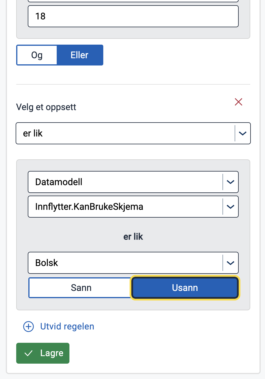 Konfigurer verdier for flere underuttrykk